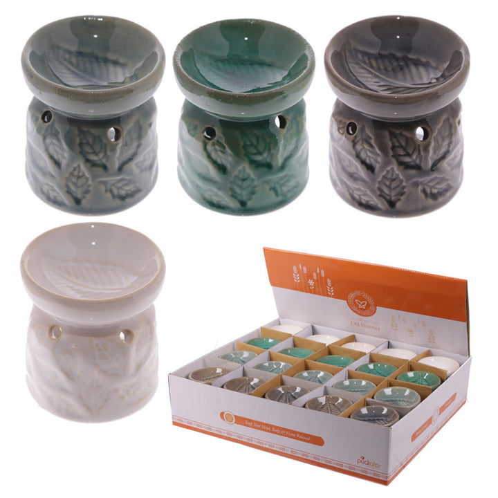 Mini Ceramic Oil Burner - Leaf Design OB247-0