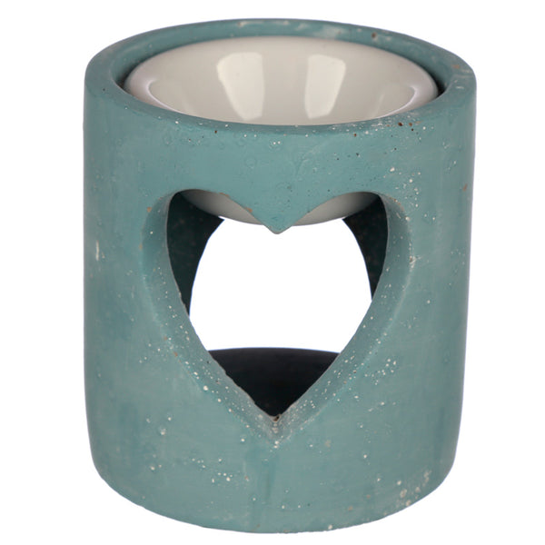 Blue Eden Concrete Industrial Style Heart Cut-Out Oil Burner OB293C by Puckator