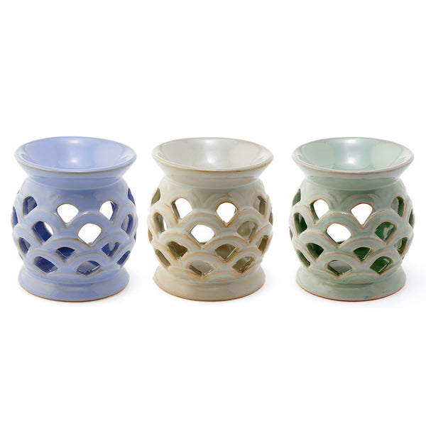 Ceramic Scallop Cut Out Eden Oil Burner OB329 by Puckator