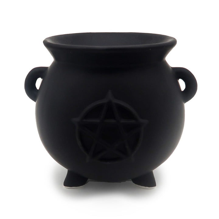 Black Witches Cauldron Shaped Oil Burner with Pentagram OB384 by Puckator