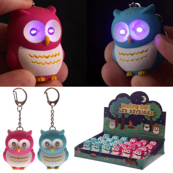 Bright Hooting Owl Novelty Key Ring with Light Up Eyes OWL24A