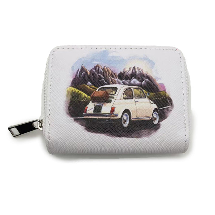 Small Zip Around Wallet - Fiat 500 Mountain Scene PUR141-0