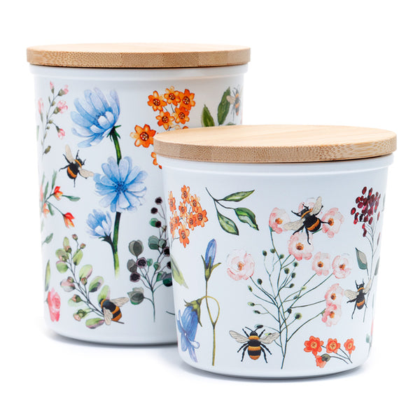 Recycled RPET Set of 2 Storage Jars S/M - Nectar Meadows RPJAR90-0