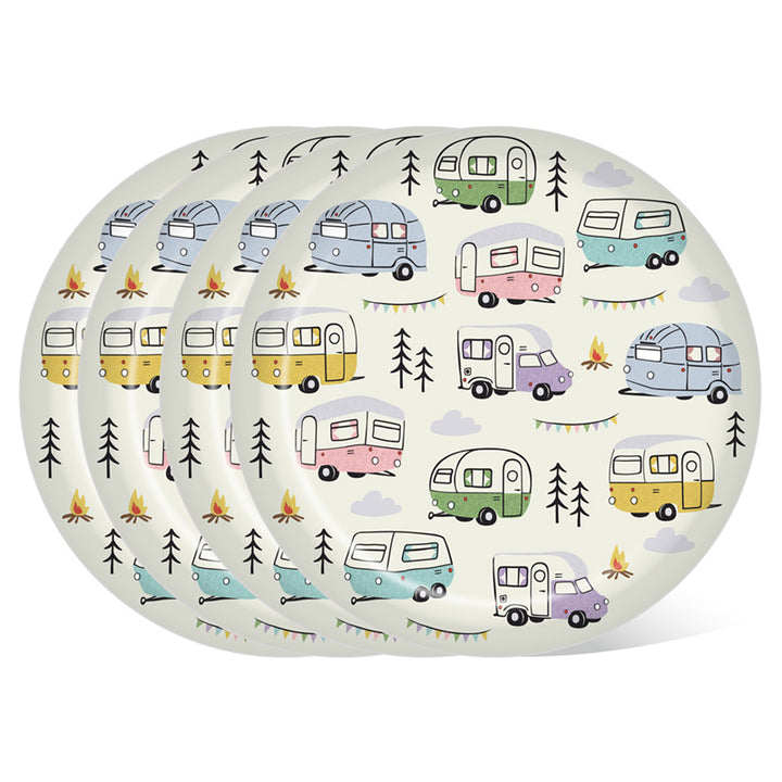 Recycled RPET Set of 4 Picnic Plates - Wildwood Caravan RPLAT01-0