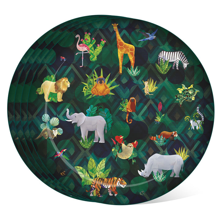 Recycled RPET Set of 4 Picnic Plates - Animal Kingdom RPLAT03-0