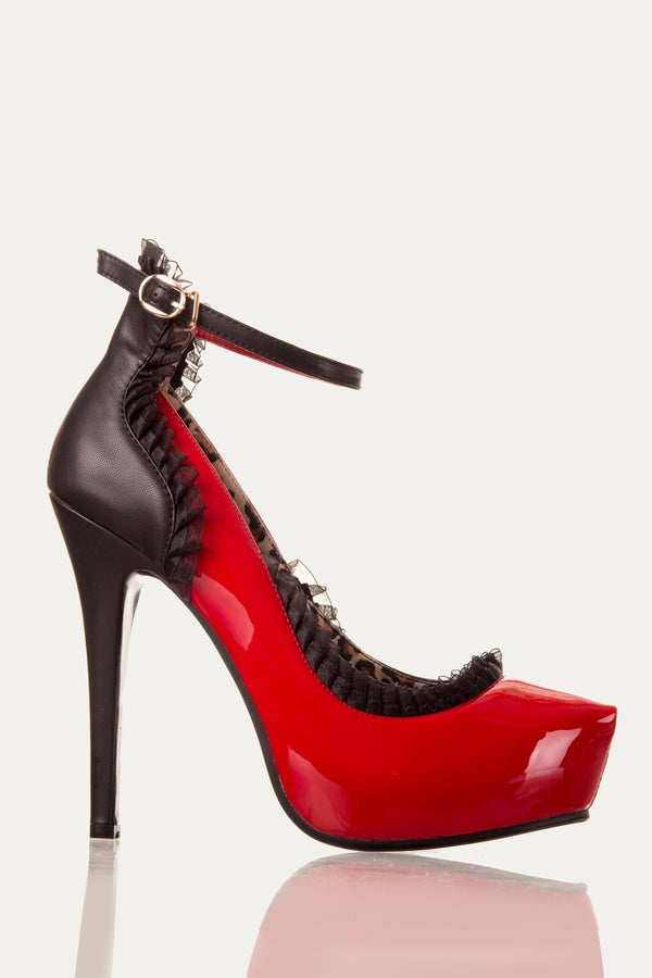 Banned Apparel - Red Billy Jean Cheetah Design Platform Shoes by Banned Apparel