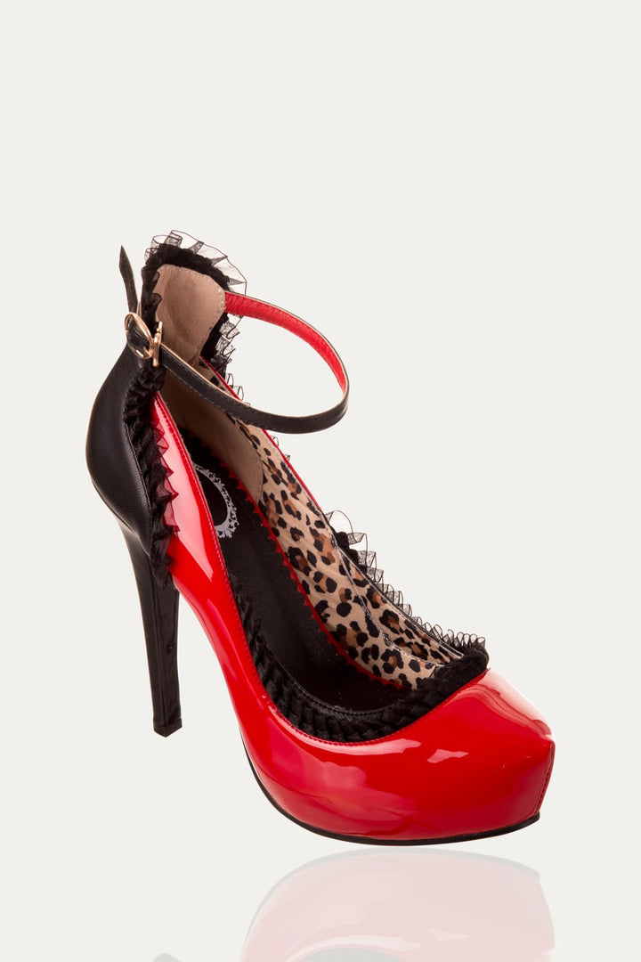 Banned Apparel - Red Billy Jean Cheetah Design Platform Shoes - napoleonshousecleaning Husinec