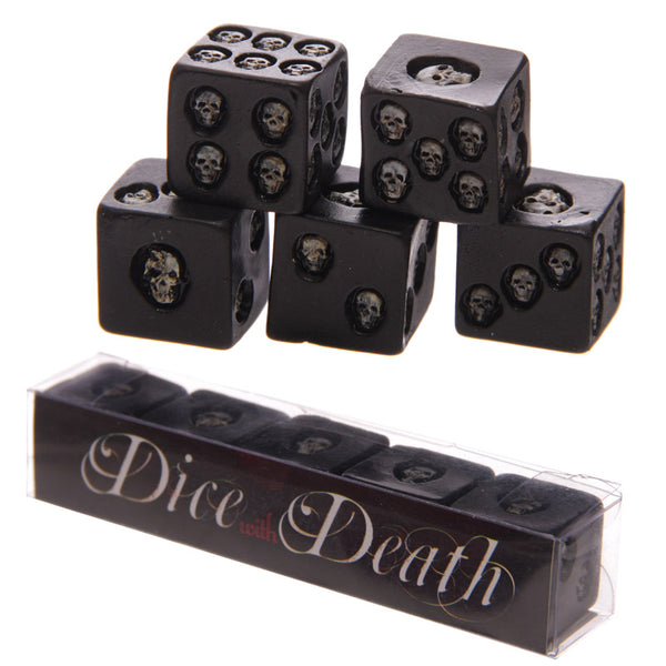 Set of 5 Black Skull Dice SK200 by Puckator