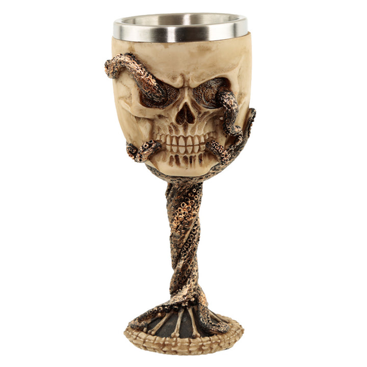 Collectable Decorative Bronze Octopus Skull Goblet SK313-0