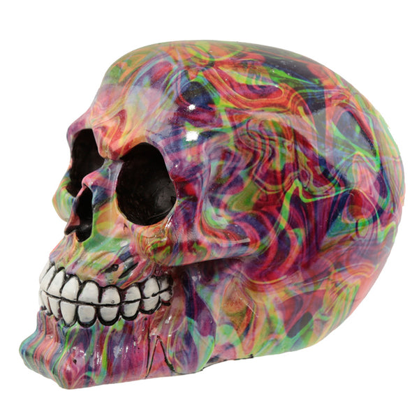 Fantasy Rainbow Marble Skull Ornament SK316