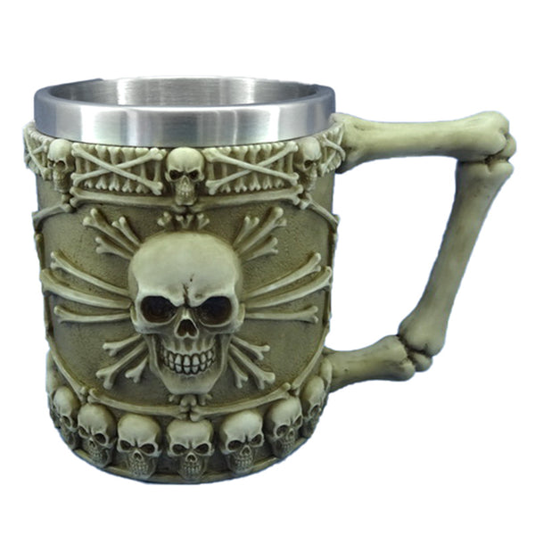 Decorative Tankard - Skull with Bones Handle SK371-0