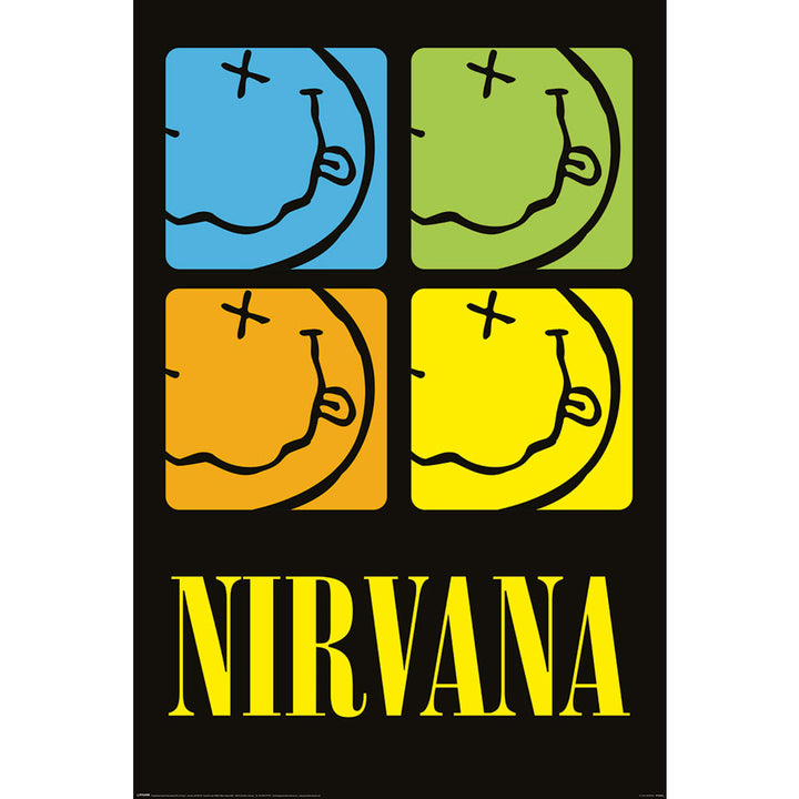 Nirvana Poster Smiley Squares 260 by Nirvana