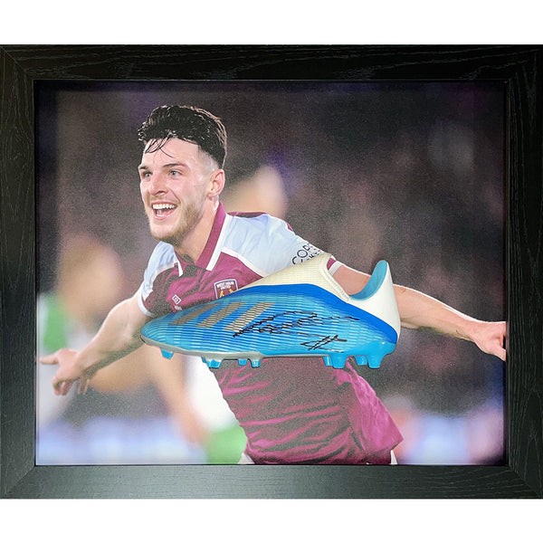 West Ham United FC Rice Signed Boot (Framed) by West Ham United FC