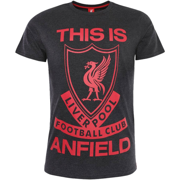 Liverpool FC This Is Anfield T Shirt Mens Charcoal Small