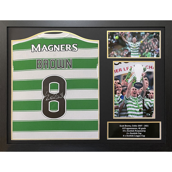 Celtic FC Brown Signed Shirt (Framed) by Celtic FC