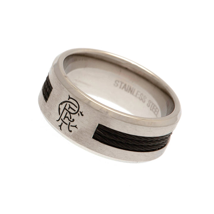 Rangers FC Black Inlay Ring Large by Rangers FC