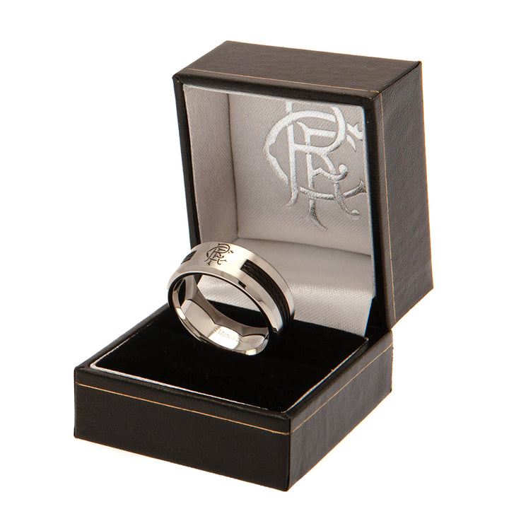 Rangers FC Black Inlay Ring Large by Rangers FC