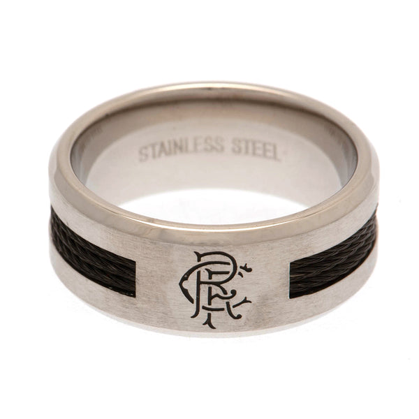 Rangers FC Black Inlay Ring Large by Rangers FC