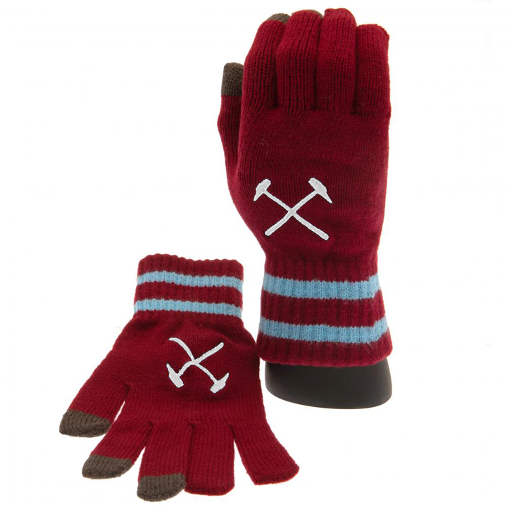 West Ham United FC Touchscreen Knitted Gloves Youths by West Ham United FC