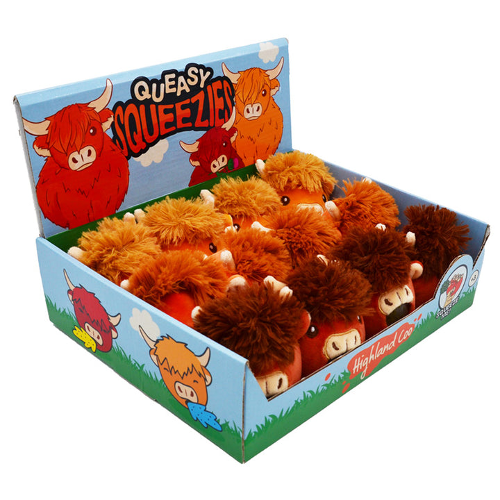 Queasy Squeezy Polyester Toy - Highland Coo Cow TY930 by Puckator