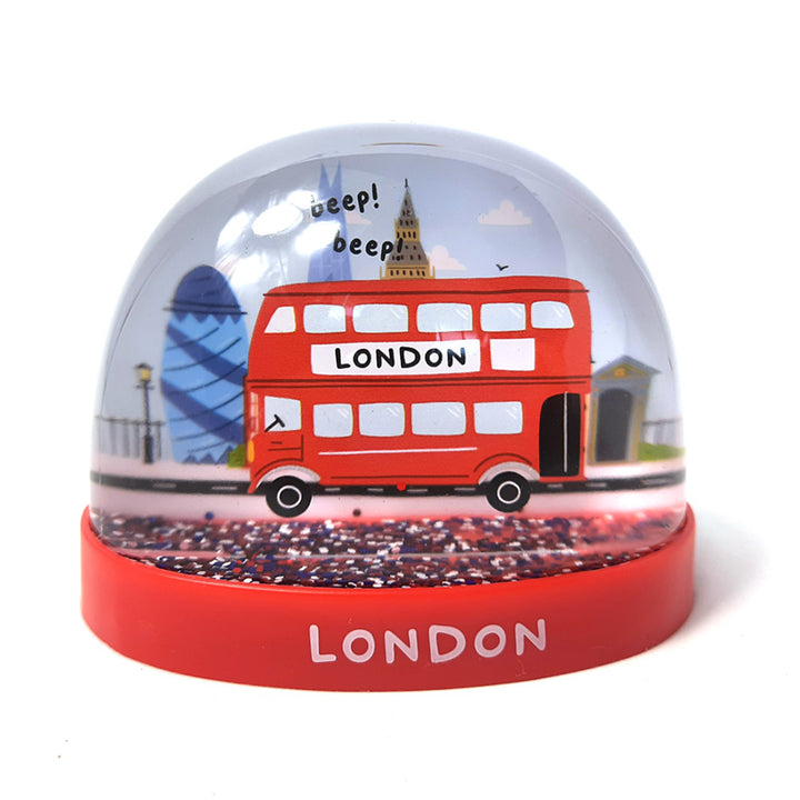 Large Collectable Snow Storm - London Souvenir London Bus WB30-0