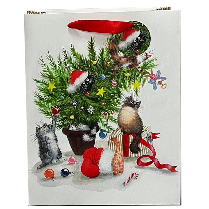 Gift Bag Large - Kim Haskins Christmas Cats XGBAG109A by Puckator