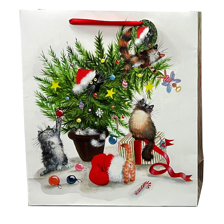 Gift Bag Extra Large - Kim Haskins Christmas Cats XGBAG109X by Puckator