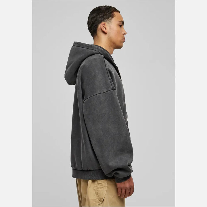 Urban Classics - Men's Heavy Stone Washed 90s Zip Hoodie-7