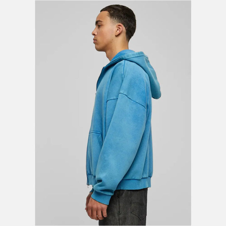 Urban Classics - Men's Heavy Stone Washed 90s Zip Hoodie-6