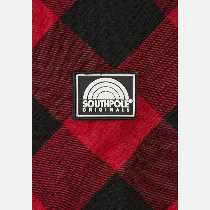 Southpole - Men's Red Check Flannel Shirt-5