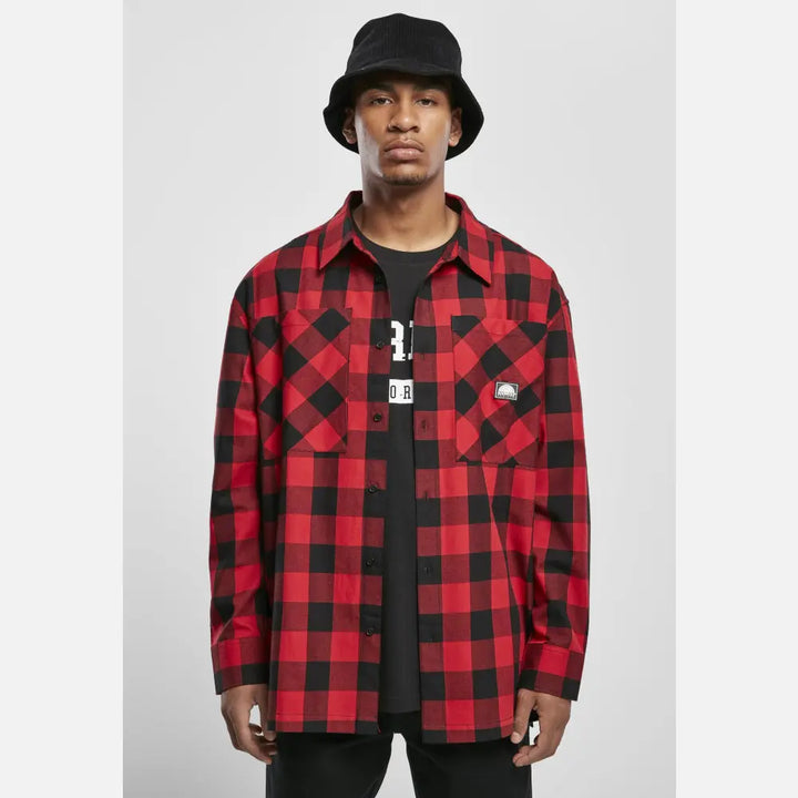 Southpole - Men's Red Check Flannel Shirt-1