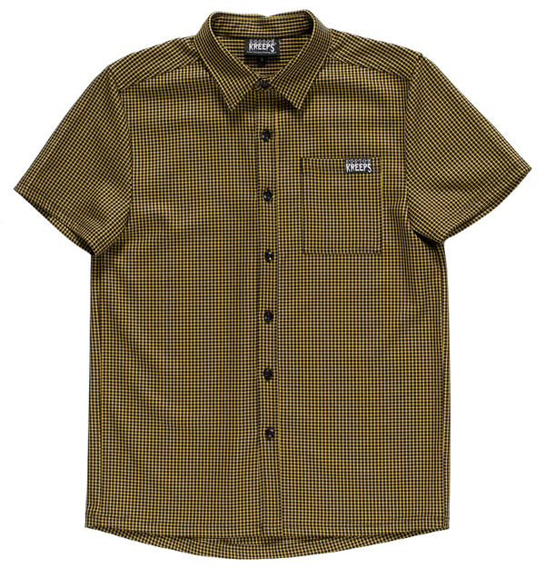 Kustom Kreeps - Alternative Mustard Check Button Down Shirt by Kustom Kreeps