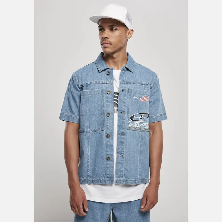 Southpole - Men's Blue Denim Shirt-0